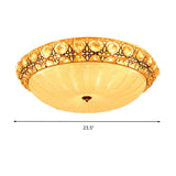 Modern Led Flushmount Ceiling Light - White Dimple Frosted Glass 16/19.5/23.5 Dia Warm/White