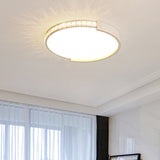 Simple White Led Flush Mount Crystal Lamp - 16.5’/20.5’/24.5’ Diameter
