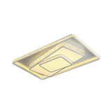 Minimalist Faceted Crystal White Ceiling Light Fixture - Led Flush Mount 19.5/23.5 W