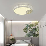 Minimalist Gray Drum Acrylic Led Ceiling Light For Bedroom - Flush Mount 19.5/31 Wide