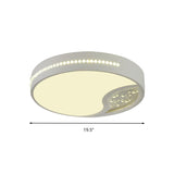 Minimalist Gray Drum Acrylic Led Ceiling Light For Bedroom - Flush Mount 19.5/31 Wide
