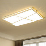 Modern K9 Crystal Led Flush Mount Ceiling Light With Remote Control Dimming White - Available In