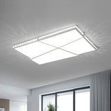 Modern K9 Crystal Led Flush Mount Ceiling Light With Remote Control Dimming White - Available In