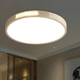 Flush Mounted Led Crystal Ceiling Light With Acrylic Shade - Rectangle/Round Options 16/19.5/23.5