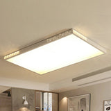 Flush Mounted Led Crystal Ceiling Light With Acrylic Shade - Rectangle/Round Options 16/19.5/23.5