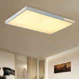 Flush Mounted Led Crystal Ceiling Light With Acrylic Shade - Rectangle/Round Options