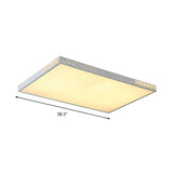 Flush Mounted Led Crystal Ceiling Light With Acrylic Shade - Rectangle/Round Options 16/19.5/23.5