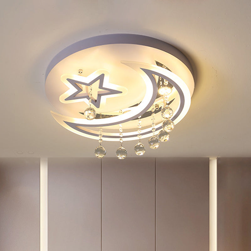 Modern Starry Led Ceiling Light In Warm/White For Bedroom- 16/19.5 Diameter White / 16 Warm