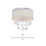 White Angel/Crystal Bead Flush Mount Led Bedroom Light - Simple Metal Design Multiple Sizes