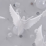 White Angel/Crystal Bead Flush Mount Led Bedroom Light - Simple Metal Design Multiple Sizes