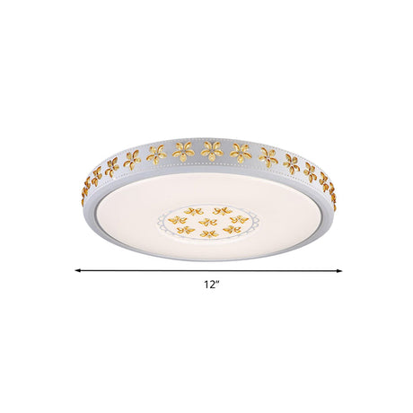 12/16.5/20.5 White Flower Flush Mount Acrylic Led Living Room Light In White/3 Color Options/Fourth