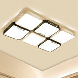 Modern Black And White Ceiling Light Fixture With Acrylic Shade - Choose Warm Or 3 Color 4/6 Lights