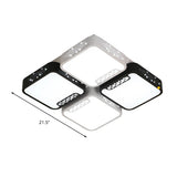 Modern Black And White Ceiling Light Fixture With Acrylic Shade - Choose Warm Or 3 Color 4/6 Lights