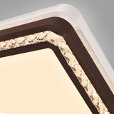 Modern Coffee Led Ceiling Light Fixture For Living Room - Dimmable Remote Control Multiple Shapes &