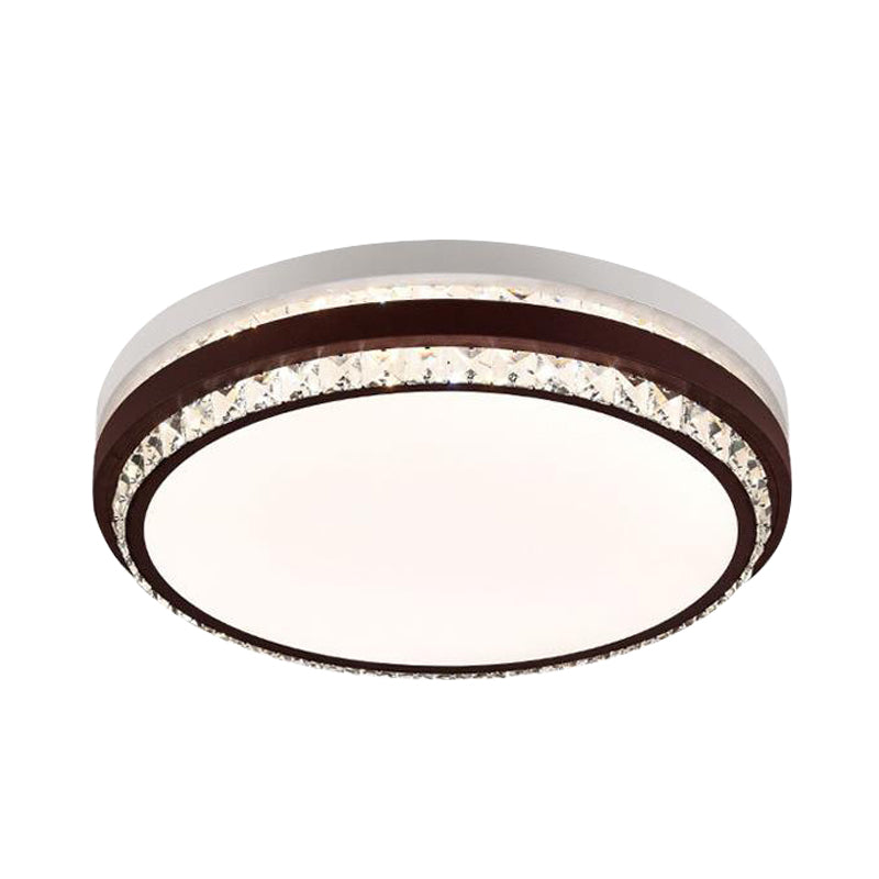 Modern Coffee Led Ceiling Light Fixture For Living Room - Dimmable Remote Control Multiple Shapes &