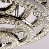 Modern Chrome Crystal Flush Mount Led Ring Light Fixture For Bedroom - 21.5/31.5 Wide