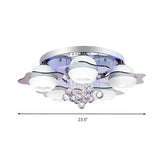 Modern Crystal Ball Flower Ceiling Light Gray Flush Mounted With 3/5/7 Heads In Warm/White
