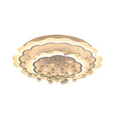 Modern Crystal Ball Flush Mount Light - White Flower Design 22/25.5/31.5 Wide Led Ceiling With
