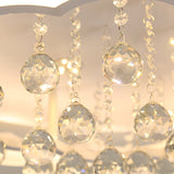 Modern Crystal Ball Flush Mount Light - White Flower Design 22/25.5/31.5 Wide Led Ceiling With