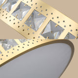Simple K9 Crystal Gold Drum Ceiling Light - Led Flush Mount Fixture (16’/19.5’/23.5’) 3 Color