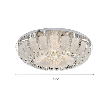 Modern Dome Crystal Ball Flush Light - 19.5/23.5 Wide Led Ceiling Lamp