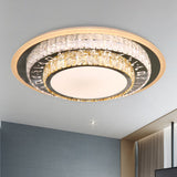 Contemporary Rectangle-Cut Crystal Flush Mount Ceiling Light In White Led Clear / B