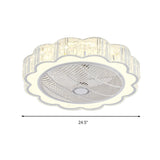 Simple Led Scalloped Crystal Flush Ceiling Light For Bedroom - White 3 Color