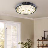 Contemporary Led Ceiling Light - Acrylic White Flush Mount Remote Control Stepless Dimming 3 Color