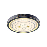 Contemporary Led Ceiling Light - Acrylic White Flush Mount Remote Control Stepless Dimming 3 Color