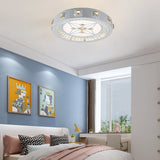 Modern Crystal Led Ceiling Light With Remote Control And Stepless Dimming - White Stylish