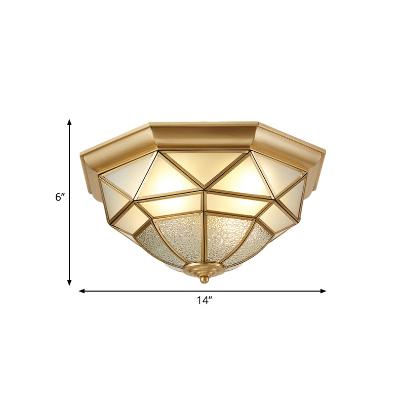 Prism Restaurant Flush Mount Light With Colonial Blown Opal Glass - 14’/18’ Sizes 3/4 Bulbs