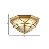 Prism Restaurant Flush Mount Light With Colonial Blown Opal Glass - 14’/18’ Sizes 3/4 Bulbs