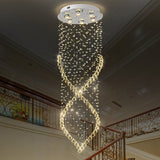 Modern Style 6-Light Nickel Flushmount Crystal Flush Ceiling Light For Corridor - Spiral Design