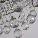 Cascading Crystal Ball Ceiling Light Fixture With 9 Lights In Modern Nickel Finish