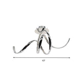 Chrome Led Ceiling Fixture With Crystal Twist Design And Dual Lighting (Warm/White)