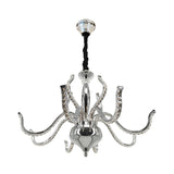 Minimalist Crystal Led Chandelier - Warm/White Light Chrome Pendant Ceiling Fixture