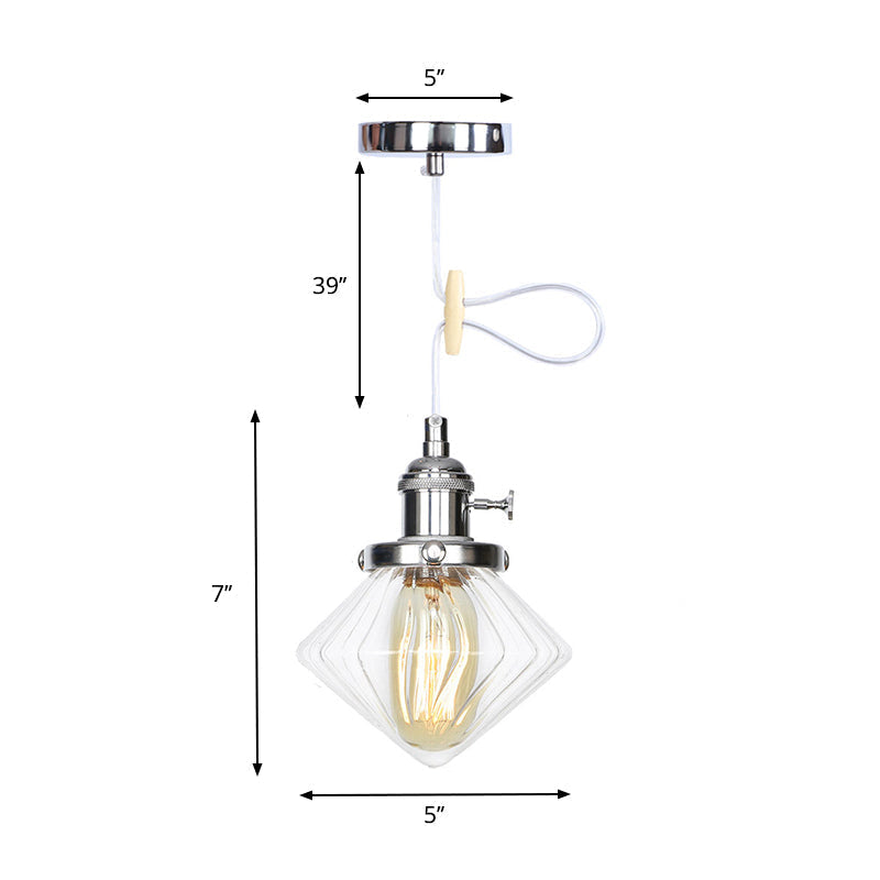 Height Adjustable Industrial Hanging Pendant Light - 1-Light Indoor Black/Bronze/Brass Finish With