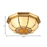 Retro Metal Brass Ceiling Mount Light Fixture - Oval Dining Room Flushmount 3/4/6 Heads