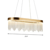 Modern Crystal Tubular Chandelier Lamp - Led Brass Pendant Light In Warm/White Sizes 23.5/31.5/39