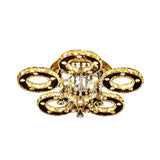 Contemporary K9 Crystal Chrome Ring Led Ceiling Lamp - Multiple Sizes & Colors Available