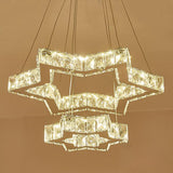 Modern Crystal Five-Pointed Star Chandelier - Led Ceiling Light Stainless-Steel Finish Warm/White/3