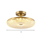 Stunning Led Crystal Ceiling Light With Gold Finish - Donut Semi Flush Mount Lamp