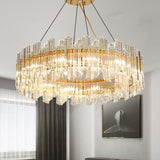 Modern Crystal Drum Chandelier - 8/12 Lights Gold Finish Led Ceiling Lamp For Living Room 8 /