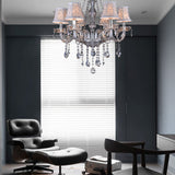 Clear Crystal Bell Chandelier - Modern Living Room Pendant Lamp 6/8 Bulbs Beige 23/28 W