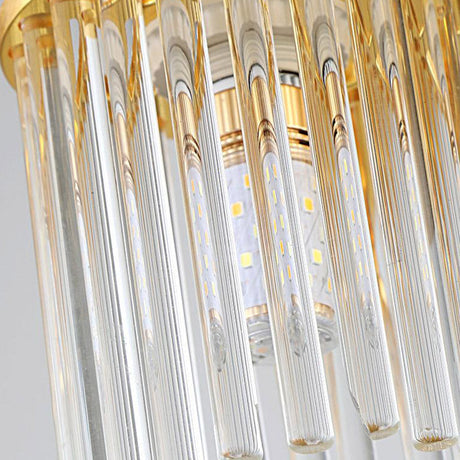 Sleek Crystal Rod Ceiling Light Fixture - Postmodern Semi Flush Mount Lamp (5/10/12 Heads)