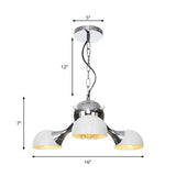 Modern Industrial Dome Hanging Light - 3/4/5 Heads Living Room Chandelier In Black/Chrome Finish