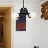 Modern Industrial Dome Hanging Light - 3/4/5 Heads Living Room Chandelier In Black/Chrome Finish