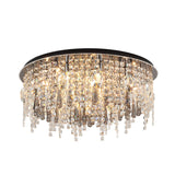 Modern Clear Crystal 12-Head Flush Mount Ceiling Fixture