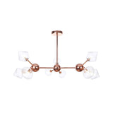 Diamond Farmhouse Chandelier Lamp - Amber/Clear Glass 3/9/12 Lights Hangs 13/27.5/34 Wide