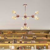 Diamond Farmhouse Chandelier Lamp - Amber/Clear Glass 3/9/12 Lights Hangs 13/27.5/34 Wide